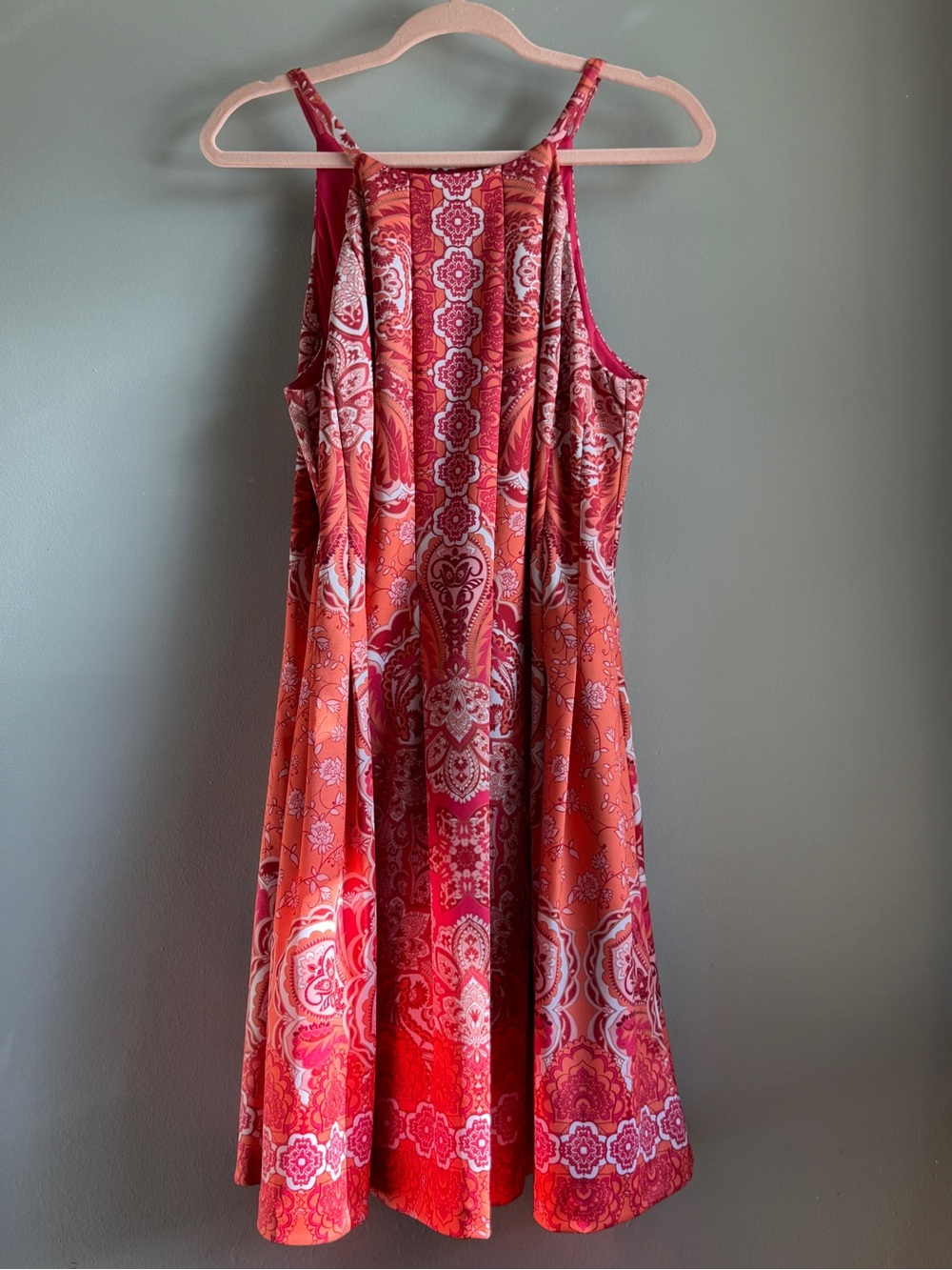 Vince Camuto Coquette Boho Paisley Print Halter Dress Size 14